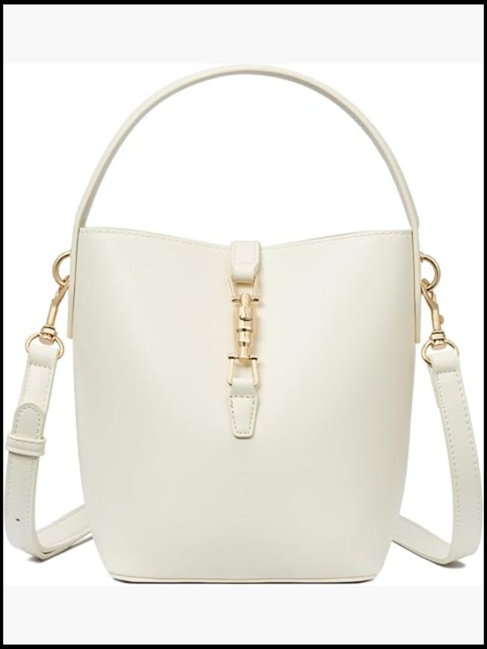 Small Vegan Leather Bucket Bag Crossbody Shoulder Purse Trendy Chic